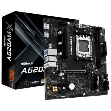 Imagem de Placa Mãe Asrock A620AM-X com Socket AM5 e DDR5 Até 128GB Micro ATX com RGB e Áudio 7.1