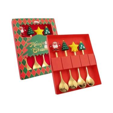 Imagem de Conjunto De Garfo E Colher De Aço Inoxidável Para Natal 2/4/6 Peças, U