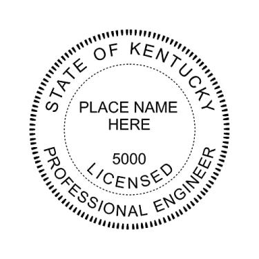 Imagem de Carimbo de engenheiro de autotinta; carimbo de borracha personalizado; carimbo de tinta ideal 500 carimbos redondos de borracha para o estado do Kentucky