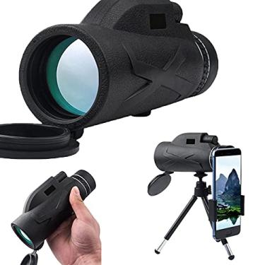 Imagem de Monóculo com telescópio alto 80 X 100, Monóculo rígido Power HD com suporte para smartphone e tripé à prova d'água BAK4 IPX7 para acampamento, viagens
