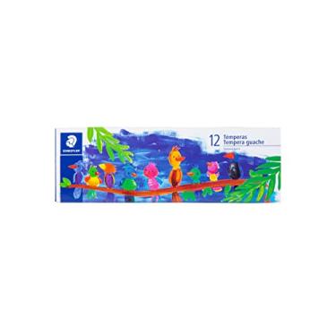 Imagem de STAEDTLER Tinta Guache 12 Cores - 8859 C12 PE - À Base de Água, Fácil de Limpar, Cores Vivas com Alta Cobertura – Frascos de 20ml, Ideal para Escola e Artes