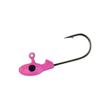 Imagem de Crappie Pro Mo' Glo Cabeças de gabarito que brilham no escuro para iscas de pesca de peixe de plástico macio, acessórios para pesca de água doce, pacote com 10, rosa Glo, 14 g