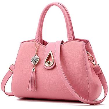 Imagem de Pahajim Bolsa Senhorita fofa mini pendão couro carteira Bolsas de ombro (rosa)