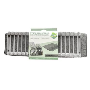 Imagem de Tapete Escorredor de Louças 40x45 Cinza Com Suporte