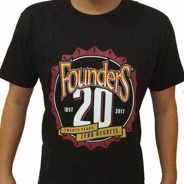 Imagem de Camiseta cerveja Founders 20 Years Preta Feminina 2P