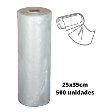Imagem de Bobina Plástica Picotada Transparente 500 Unidades 25X35Cm