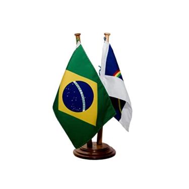 Imagem de Bandeira De Mesa Brasil E Estado Pernambuco 12x17cm