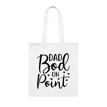 Imagem de Sacola Dad Bod On Point, presente para papai, sacola Dad Bod On Point, para papai, bolsa de ombro papai, bolsas reutilizáveis para papai, presente para papai da filha favorita, filho e filhos, Branco
