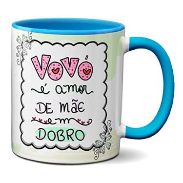 Imagem de Caneca Feliz Dia Dos Avós Vovó É Amor De Mãe Em Dobro (Azul)