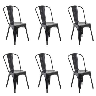Imagem de Conjunto com 6 Cadeiras Iron Preto