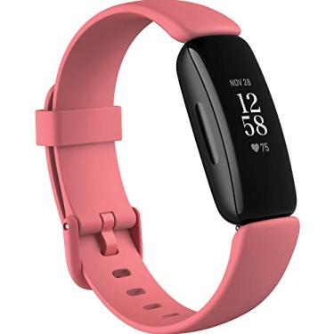 Imagem de Fitbit Inspire 2 Monitor de saúde e fitness com um teste gratuito Fitbit Premium de 1 ano, frequência cardíaca 24 horas por dia, 7 dias por semana, preto/rosa do deserto, tamanho único (faixas P e G incluídas)