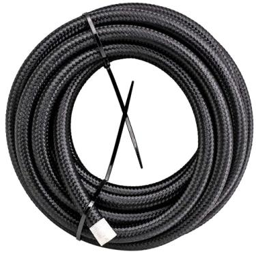 Imagem de Linha de combustível de 6,35 mm – Mangueira de combustível 4AN, 3,5 m, linhas de transmissão trançadas de nylon de aço inoxidável para óleo, refrigerador, freio, transmissão, embreagem, fluidos, gás