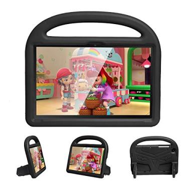 Imagem de Capa para tablet Samsung Galaxy 2020 A7 T500/ T505 10,4 Capa de silicone para crianças, à prova de choque, leve, à prova de quedas, com alça e suporte (cor preta)