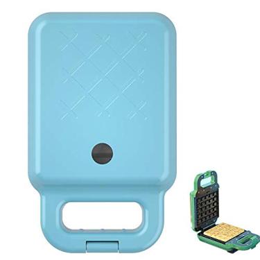 Imagem de Yajun Mini torradeira sanduíche para uso doméstico pequeno 550 W pão máquina de café da manhã torradeira máquina de alimentos leve máquina de waffle, azul