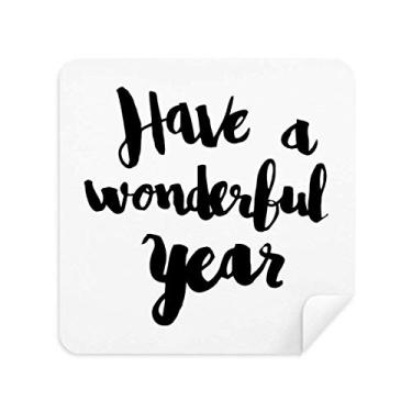 Imagem de DIYthinker Have A Wonderful Year Quote Limpador de tela de pano de limpeza de camurça 2 peças