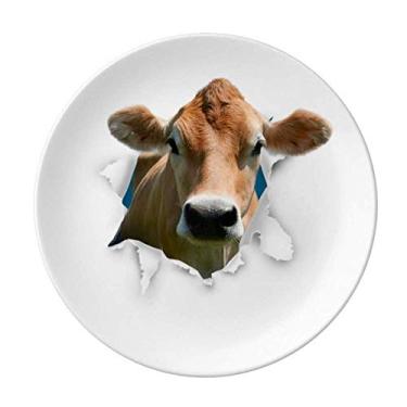 Imagem de Damage Animal prato de papel para gado decorativo porcelana salver louça de jantar