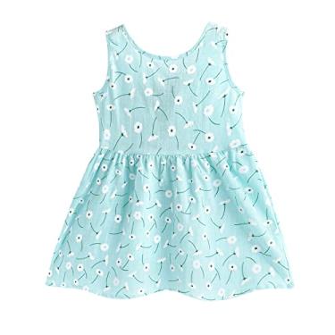 Vestido de princesa para bebês recém-nascidos, primavera, verão, estampado,  tule, babados, sem mangas, para meninas pequenas (rosa, 0 a 3 meses) :  .com.br: Moda