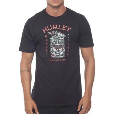 Imagem de Camiseta Hurley Silk Tiki Drink Sm23 Masculina Preto