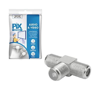 Imagem de PIX Emenda F Tripla - Rosca Coaxial - Tipo t - Kit Com 2 Pcs