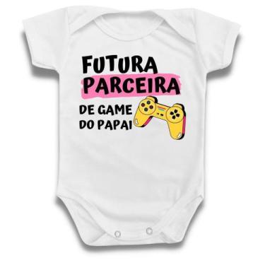 Imagem de Body Bebê Futura Parceira De Game Papai Rosa Menina Infantil - Borizin