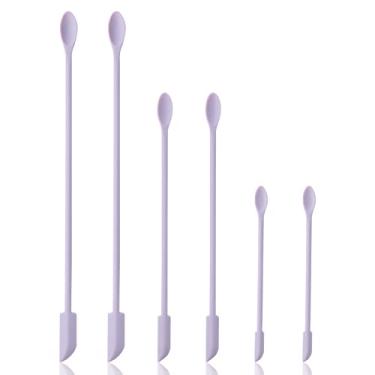 Imagem de Cooptop 6 espátulas de maquiagem de vários tamanhos, espátulas de beleza, mini espátula de silicone pequena para beleza e cozinha, raspador pequeno para jarra, garrafas de cozinha, cosméticos (lavanda