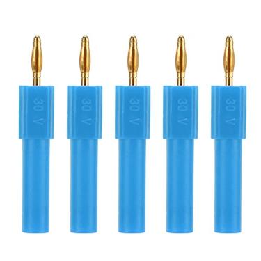 Imagem de Plugue Banana Conversível, 5 Peças Plugues Banana Tipo Parafuso de 4 Mm de 2 Mm a 4 Mm Conector de Alto-falante de Plugue Banana Conversível Banana, Conectores de Cabos Eletrônicos (Azul)