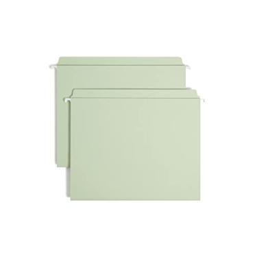 Imagem de Smead FasTab Pasta de arquivo para pendurar, aba embutida de corte reto, tamanho carta, musgo, 20 por caixa (64101)