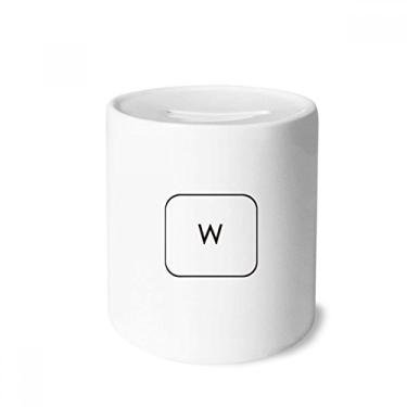Imagem de DIYthinker Símbolo de teclado W caixa de dinheiro caixa de cerâmica porta-moedas presente de cofrinho