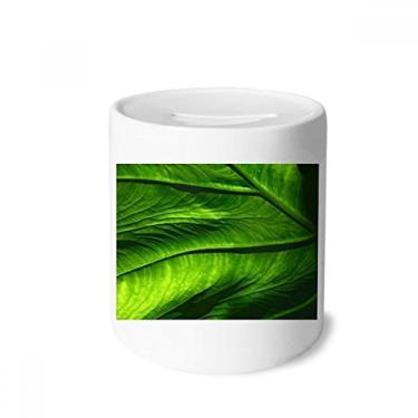 Imagem de DIYthinker Caixa de moedas de cerâmica com imagem de planta de banana, caixa de dinheiro para presente de cofrinho