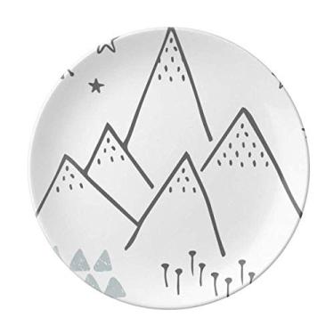 Imagem de Placa decorativa com estampa de estrela de grama de montanha de porcelana Salver louças de jantar