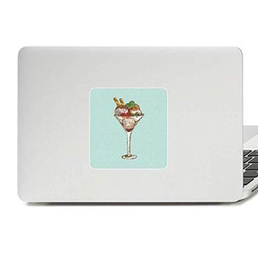 Imagem de Adesivo de vinil Paster para laptop com estampa de bola de sorvete de flor de folhas