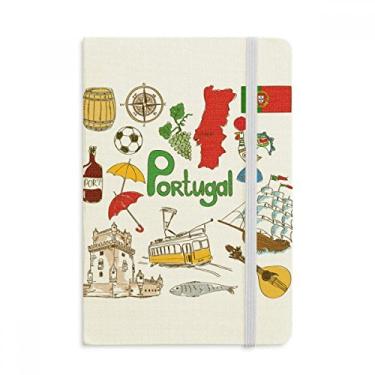 Imagem de Caderno de anotações com a bandeira nacional de Portugal Landscap com capa dura em tecido
