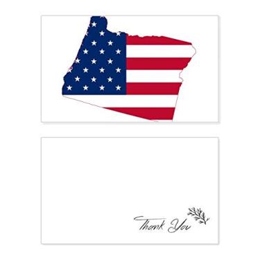Imagem de Oregon Mapa dos EUA Estrelas Listras Bandeira Cartão de Agradecimento Aniversário Aniversário Recebimento Casamento Agradecimento
