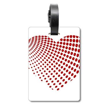 Imagem de Red Radiate Dots Bolsa de viagem para dia dos namorados, etiqueta para cartão de bagagem
