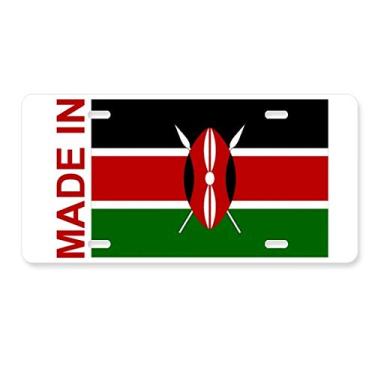 Imagem de DIYthinker Etiqueta de aço inoxidável para decoração de placa de licença Made in Kenya Country
