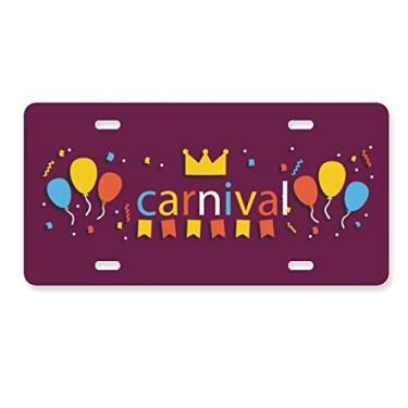 Imagem de DIYthinker Coroa de balão Feliz Carnaval de Veneza, placa de carro decoração de aço inoxidável