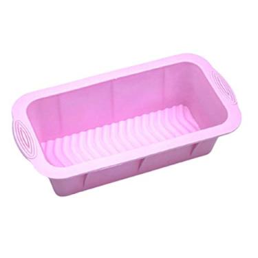 Imagem de Forma Retangular para Bolo Torta 25x12x7cm em Silicone Rosa