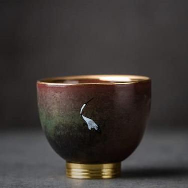 Imagem de PAYNAN Xícara de chá de cerâmica única com guindaste Xícara de porcelana chinesa Kung Fu
