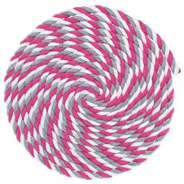 Imagem de Corda de artesanato de macramê de algodão torcido de 1/4 polegada de espessura – Grande variedade de opções de cor e padrão – Comprimentos de 10, 25, 50 e 100 pés, 50 Feet, White, Gray, and Pink