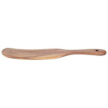 Imagem de Espátula de madeira, espátula de colher de madeira espátula prática para cozinhar em casa para cozinha (25,5 x 6 pá de teca)