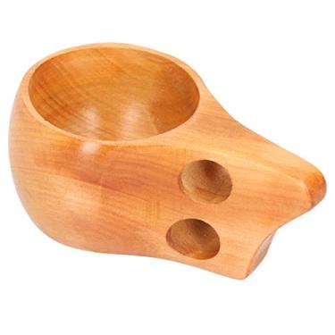 Imagem de Asixxsix Xícara de chá de madeira, caneca de café, caneca de vinho, xícara de chá, xícaras de madeira para beber chá (orifício duplo)