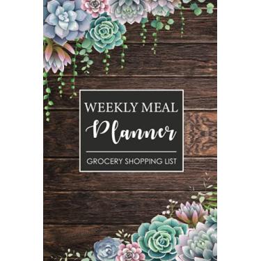 Imagem de Weekly Meal Planner Grocery Shopping List: 52 Weeks Food Planner with Grocery List and Budget target, Fun and Happiness for Family Recipe Idea and Easy to shopping