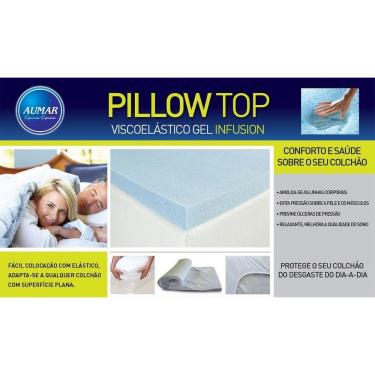 Imagem de Pillow Top Viscoelástico Gel Infusion Solteiro 0,78 x 1,88 X 0,05 AUMAR