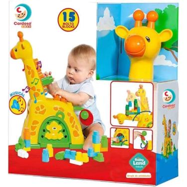 Imagem de Girafa de Atividades com 15 Blocos BABY LAND Cardoso Amarela