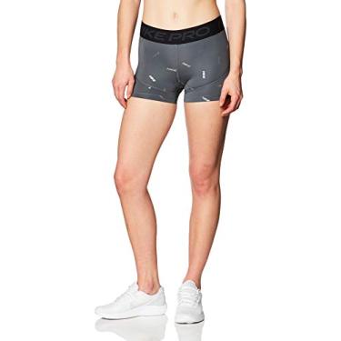 Imagem de Nike Women's Pro Toss Print 3IN Short (Iron Grey/Black, X-Large)