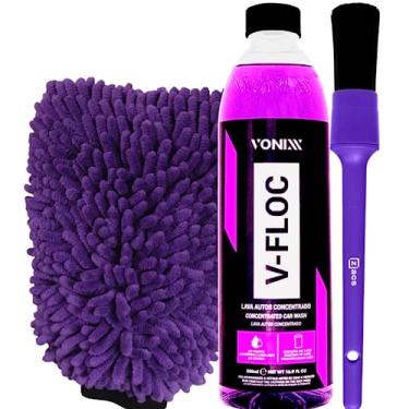 Imagem de Shampoo V-floc 500 ml Vonixx Lava Carro Moto Autos em Geral Luva Microfibra e Pincel Zacs