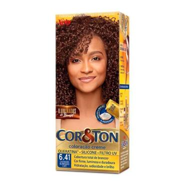 Imagem de Tintura Creme Cor&Ton Niely Castanho Iluminado Café 6.41