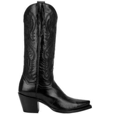 Imagem de Dan Post Boots Bota social masculina Renegade envelhecida bico cortado meio da panturrilha - Marrom, Preto, 8.5