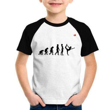 Imagem de Camiseta Raglan Infantil Yoga Evolução Da Yogini - Foca Na Moda