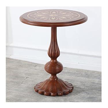 Imagem de Mesa lateral redonda decoração moderna retrô pintada pequena mesa de centro sala de estar escritório sofá decoração lateral mesa de canto quarto mesa de cabeceira mesa de centro para sala de estar (cor: 1)